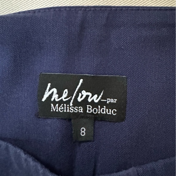 Melow by Melissa Bolduc blue cropped wide-leg pants. - Picture 4 of 7